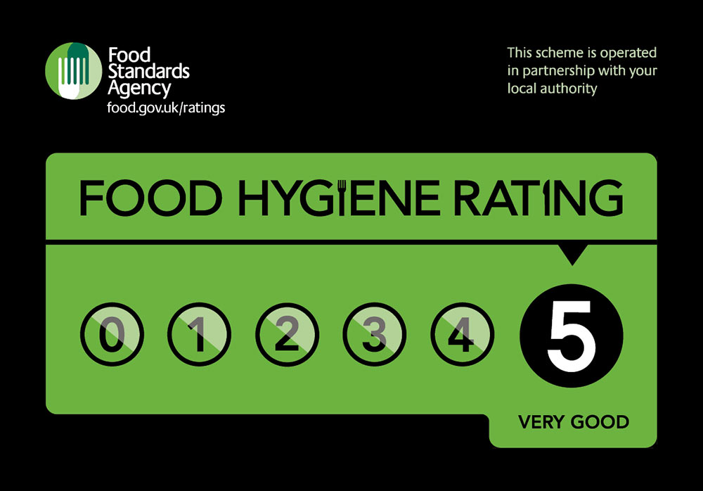 Pizza Strada's have been given a rating of 5 by the Food Standards Agency UK